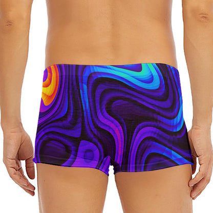 Dark Psychedelic Trippy Print Men's Short Boxer Briefs