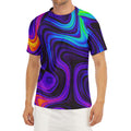 Dark Psychedelic Trippy Print Men's Short Sleeve Rash Guard