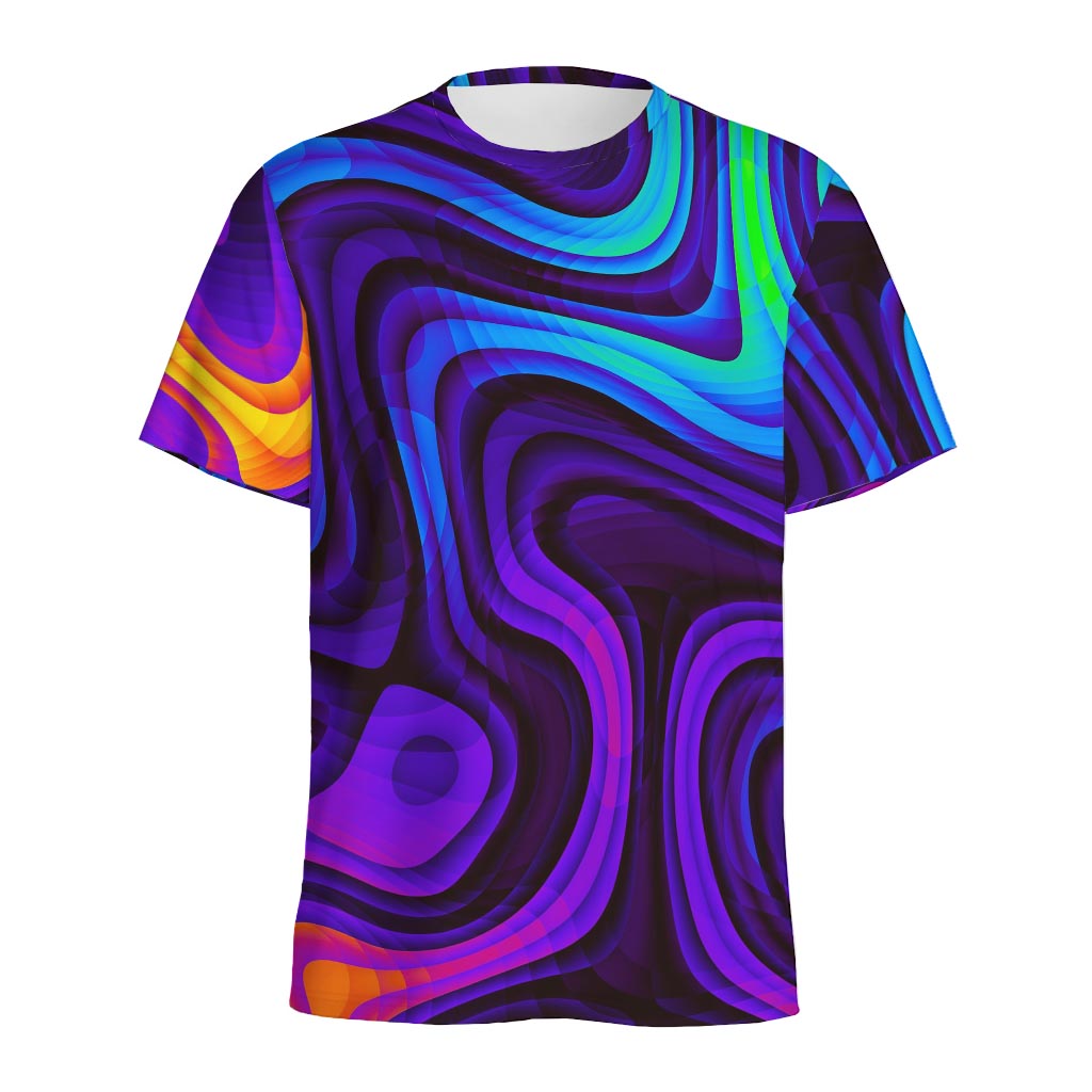 Dark Psychedelic Trippy Print Men's Sports T-Shirt
