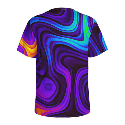 Dark Psychedelic Trippy Print Men's Sports T-Shirt