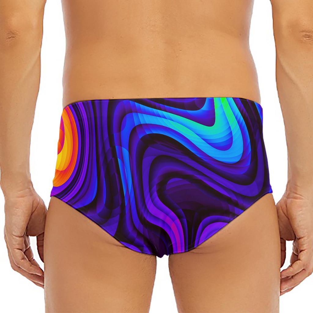 Dark Psychedelic Trippy Print Men's Triangle Swim Briefs