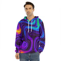 Dark Psychedelic Trippy Print Men's Velvet Pullover Hoodie