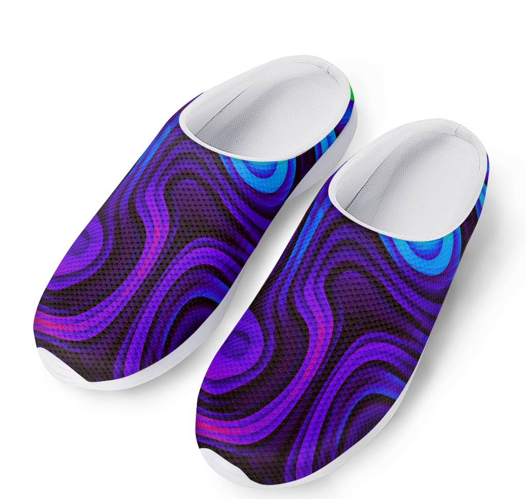 Dark Psychedelic Trippy Print Mesh Casual Shoes