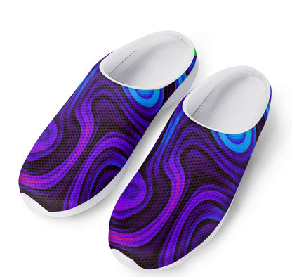 Dark Psychedelic Trippy Print Mesh Casual Shoes
