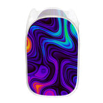 Dark Psychedelic Trippy Print Mesh Laundry Hamper