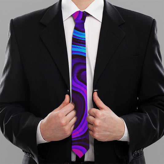 Dark Psychedelic Trippy Print Necktie