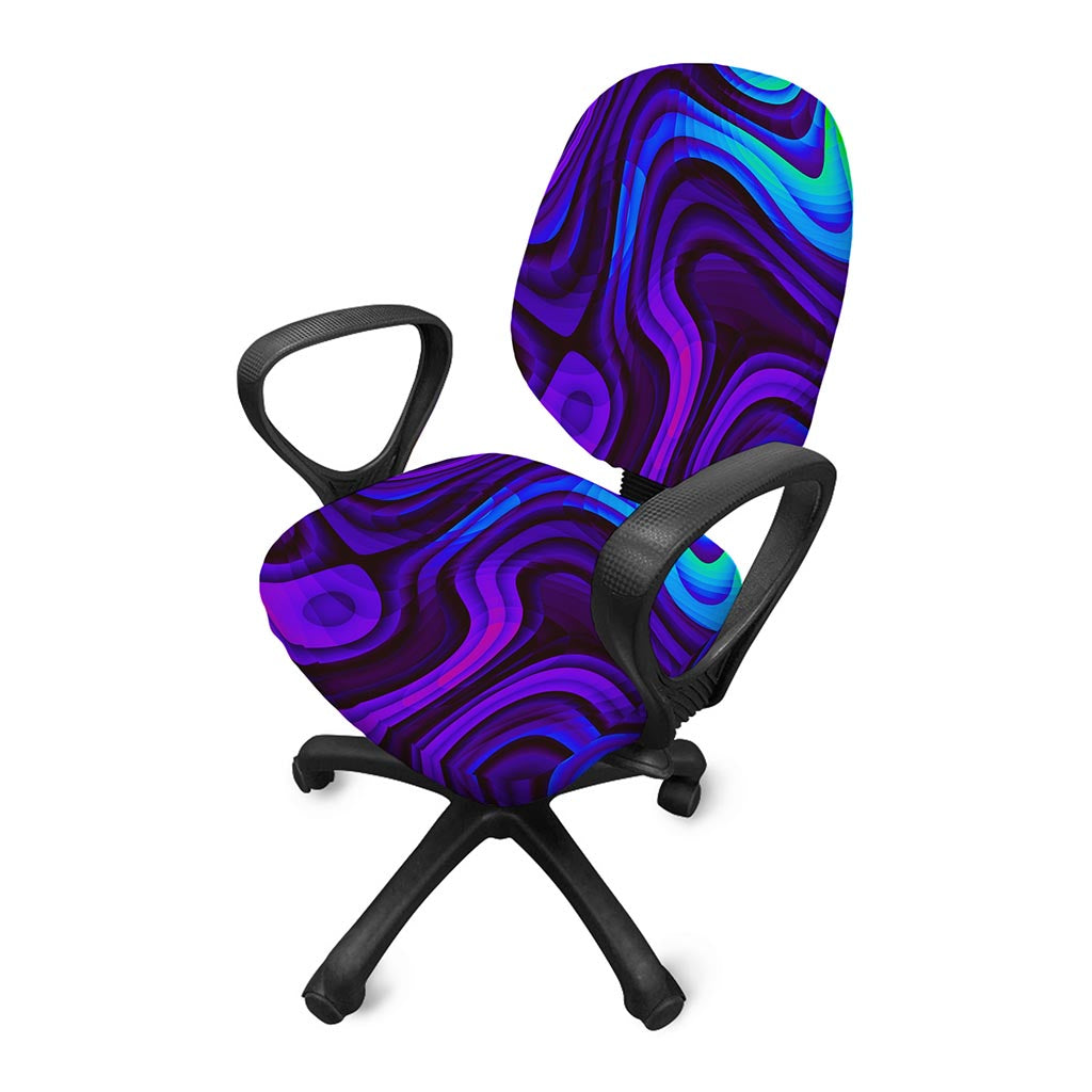 Dark Psychedelic Trippy Print Office Chair Cover