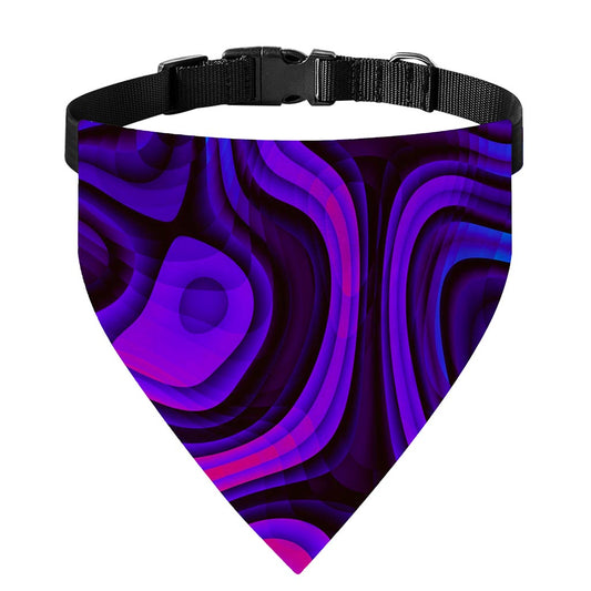 Dark Psychedelic Trippy Print Over The Collar Dog Bandana