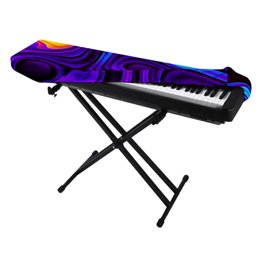 Dark Psychedelic Trippy Print Piano Keyboard Cover