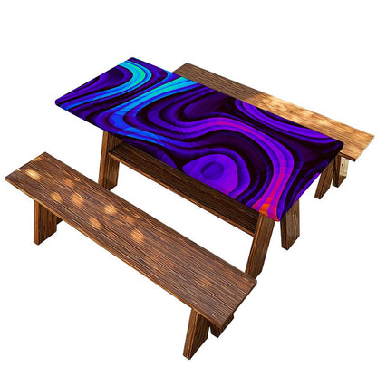 Dark Psychedelic Trippy Print Picnic Table Cover