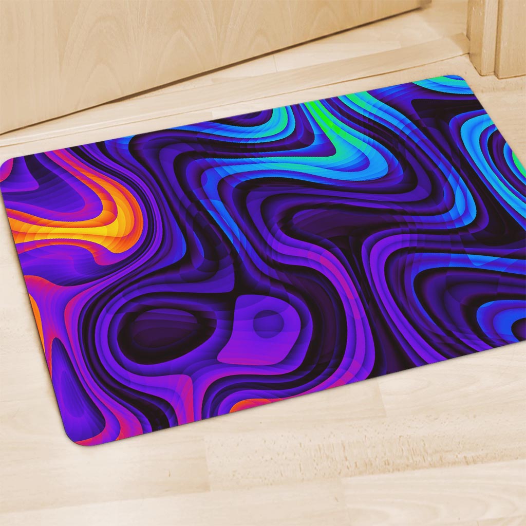 Dark Psychedelic Trippy Print Polyester Doormat