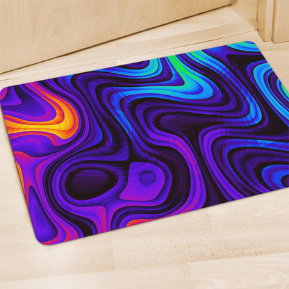 Dark Psychedelic Trippy Print Polyester Doormat