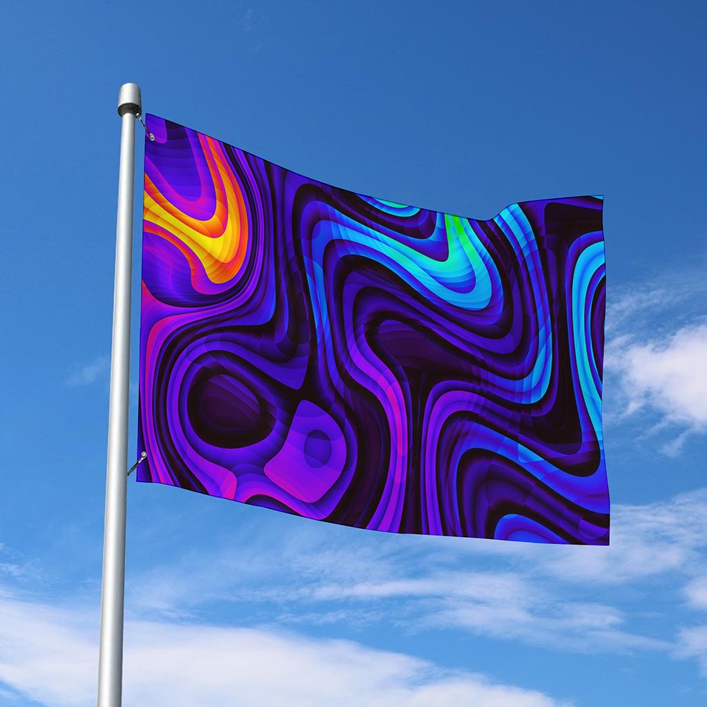 Dark Psychedelic Trippy Print Polyester Flag