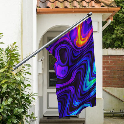 Dark Psychedelic Trippy Print Polyester Flag