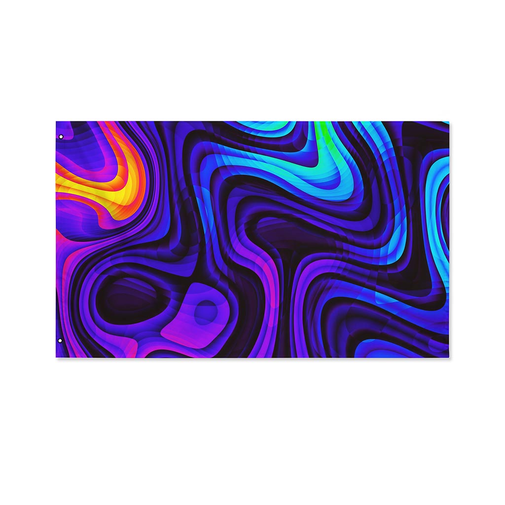 Dark Psychedelic Trippy Print Polyester Flag