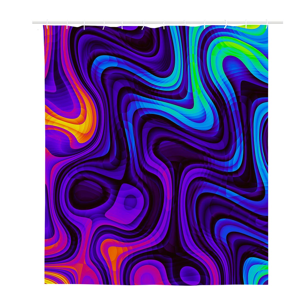 Dark Psychedelic Trippy Print Polyester Shower Curtain