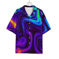Dark Psychedelic Trippy Print Rayon Hawaiian Shirt
