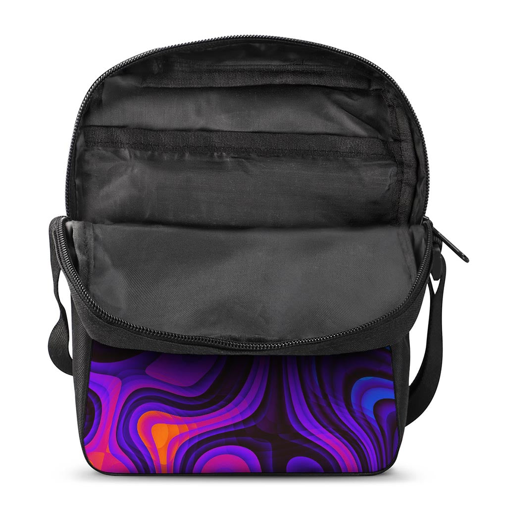 Dark Psychedelic Trippy Print Rectangular Crossbody Bag