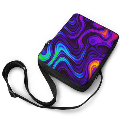 Dark Psychedelic Trippy Print Rectangular Crossbody Bag