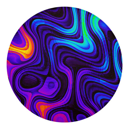 Dark Psychedelic Trippy Print Round Blanket