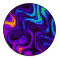 Dark Psychedelic Trippy Print Round Floor Mat