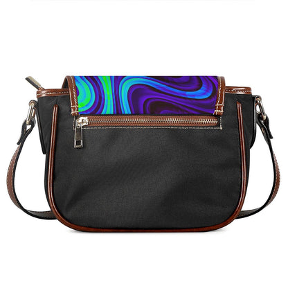 Dark Psychedelic Trippy Print Saddle Bag