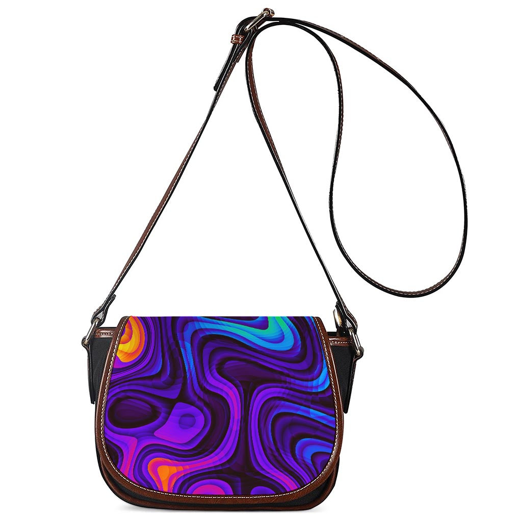 Dark Psychedelic Trippy Print Saddle Bag