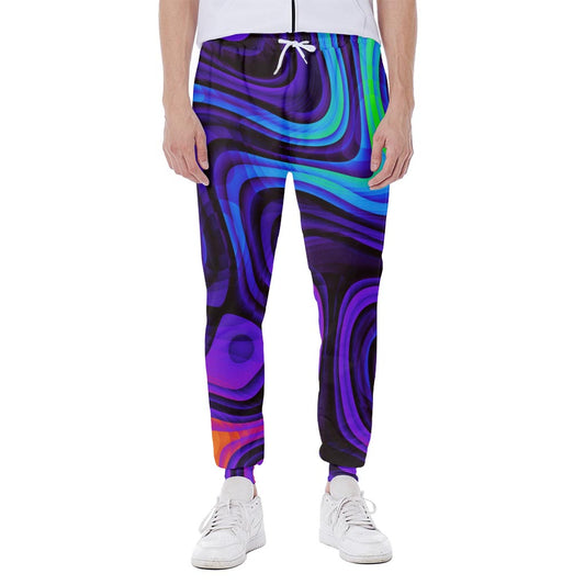 Dark Psychedelic Trippy Print Scuba Joggers