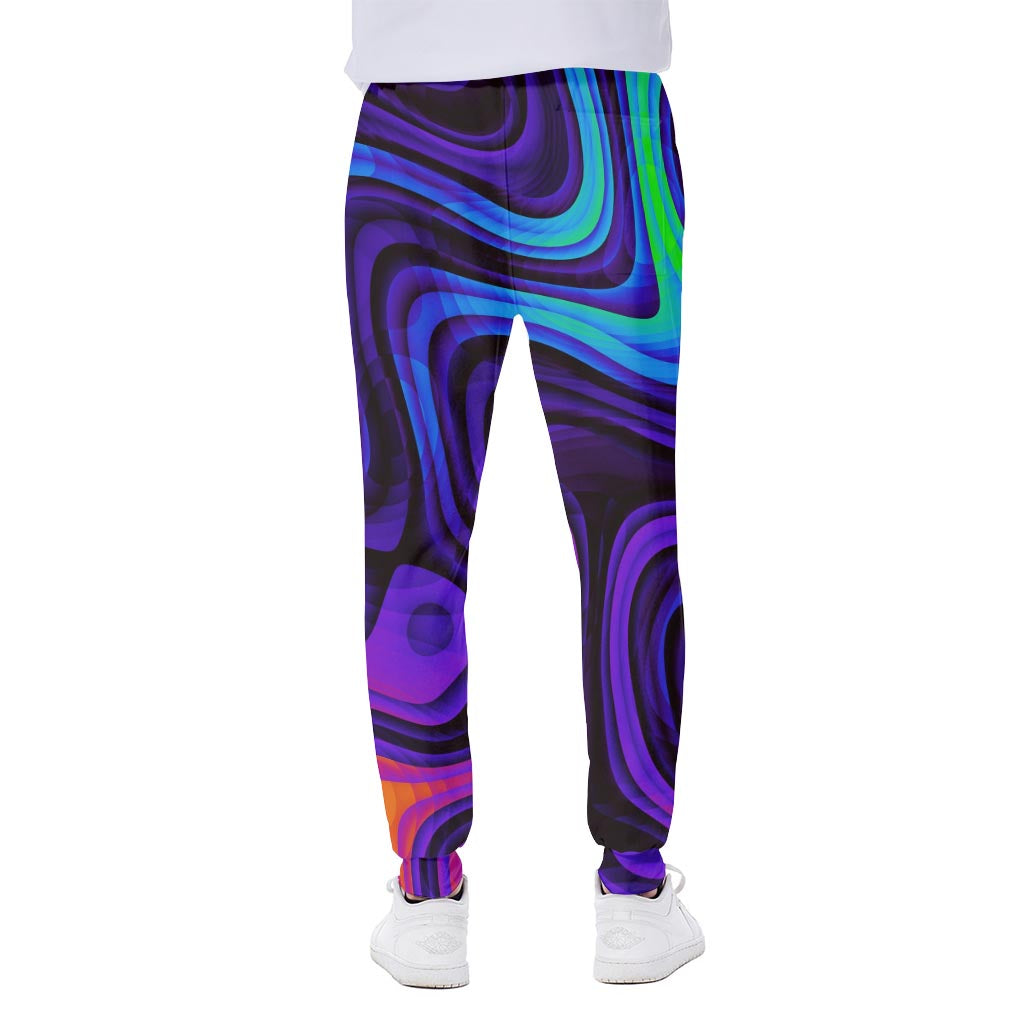 Dark Psychedelic Trippy Print Scuba Joggers