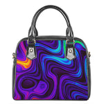 Dark Psychedelic Trippy Print Shoulder Handbag