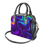 Dark Psychedelic Trippy Print Shoulder Handbag