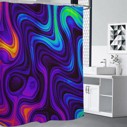 Dark Psychedelic Trippy Print Shower Curtain