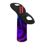 Dark Psychedelic Trippy Print Single Neoprene Wine Tote