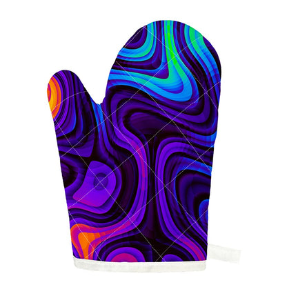 Dark Psychedelic Trippy Print Single Oven Mitt