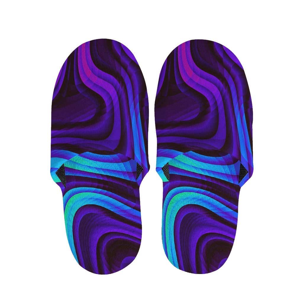 Dark Psychedelic Trippy Print Slippers