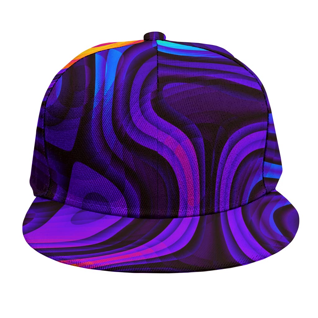 Dark Psychedelic Trippy Print Snapback Cap