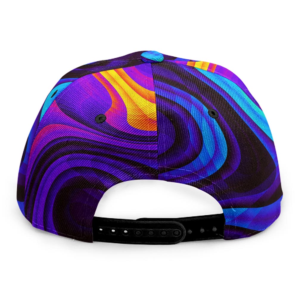 Dark Psychedelic Trippy Print Snapback Cap