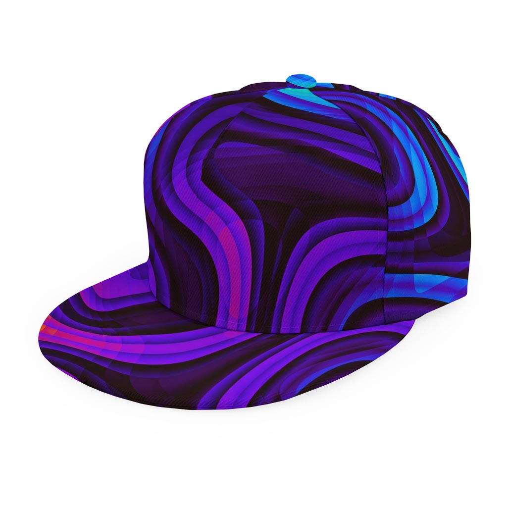 Dark Psychedelic Trippy Print Snapback Cap