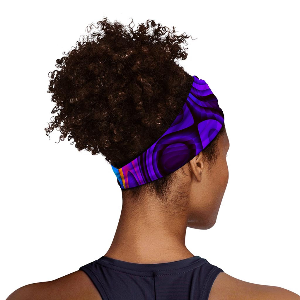 Dark Psychedelic Trippy Print Sports Headband