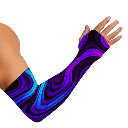 Dark Psychedelic Trippy Print Sun Protection Arm Sleeves