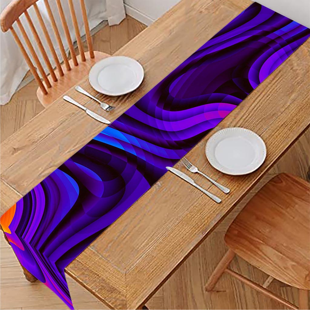 Dark Psychedelic Trippy Print Table Runner