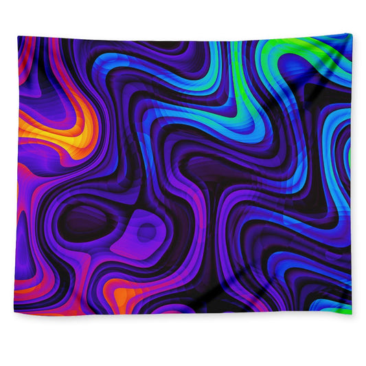 Dark Psychedelic Trippy Print Tapestry