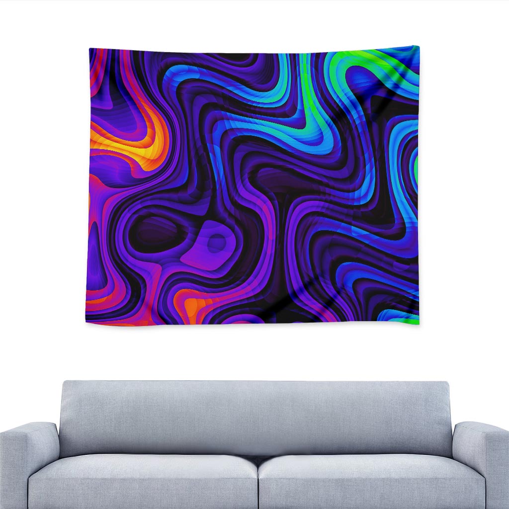 Dark Psychedelic Trippy Print Tapestry