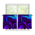 Dark Psychedelic Trippy Print Tier Curtains