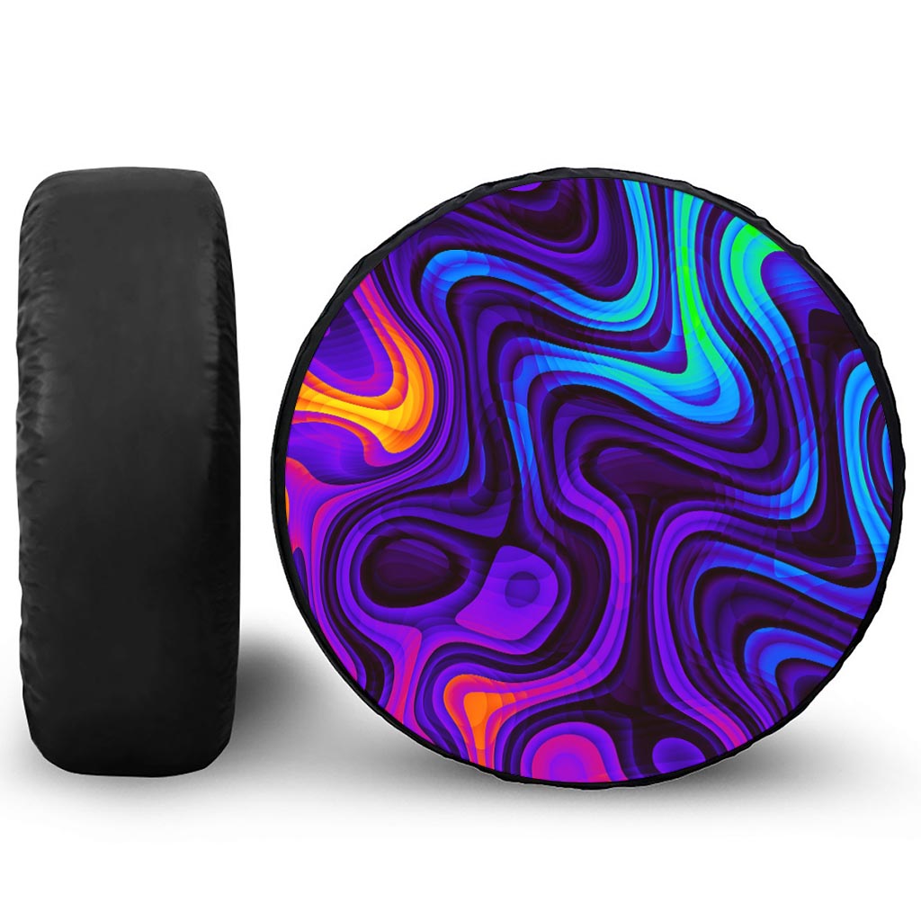Dark Psychedelic Trippy Print Tire Cover