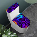 Dark Psychedelic Trippy Print Toilet Lid And Tank Cover Set