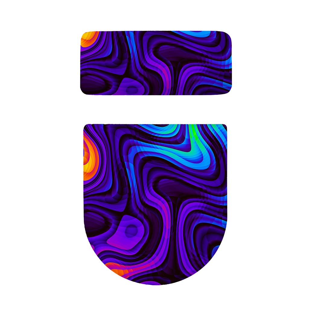 Dark Psychedelic Trippy Print Toilet Lid And Tank Cover Set