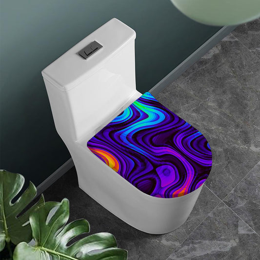 Dark Psychedelic Trippy Print Toilet Lid Cover