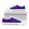 Dark Psychedelic Trippy Print White Low Top Sneakers