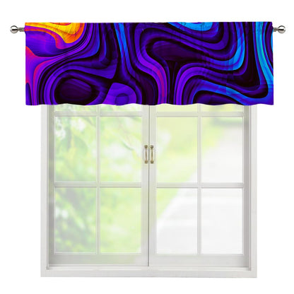 Dark Psychedelic Trippy Print Window Valance